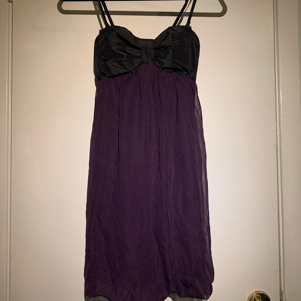 Bow Top Flowy Purple Dress
